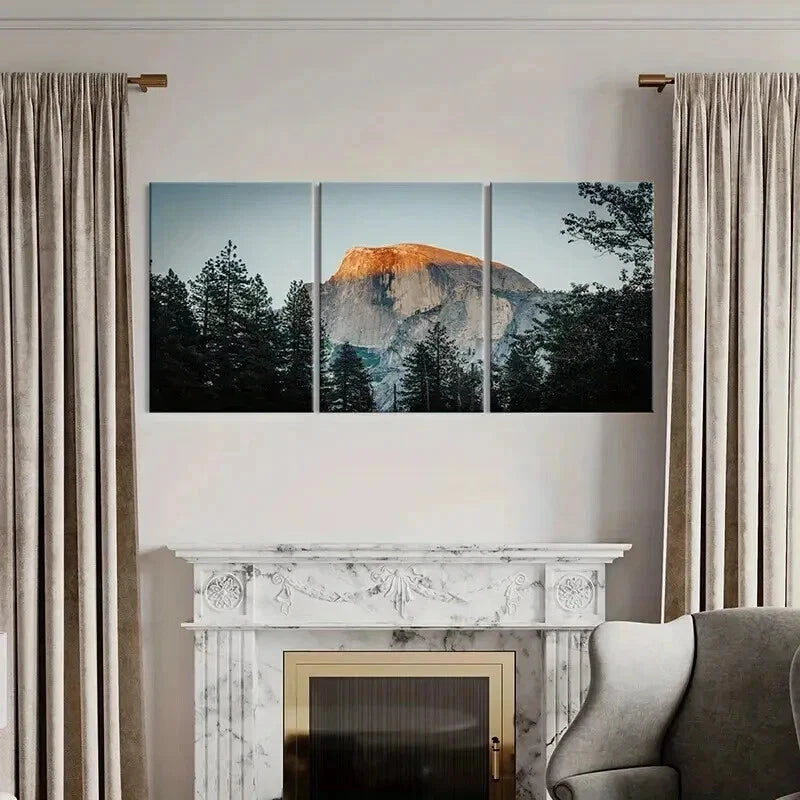 3pcs Natural Spectacular Mountain Trees Modern Wall Art Set Canvas Framed 40x60cm - High Quality Print 100% Australian Made Wall Canvas Ready to Hang