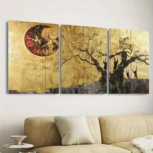 3pcs Golds Hunter St Wall Art Set Canvas Unframed - High Quality Print 100% Australian Made Wall Canvas
