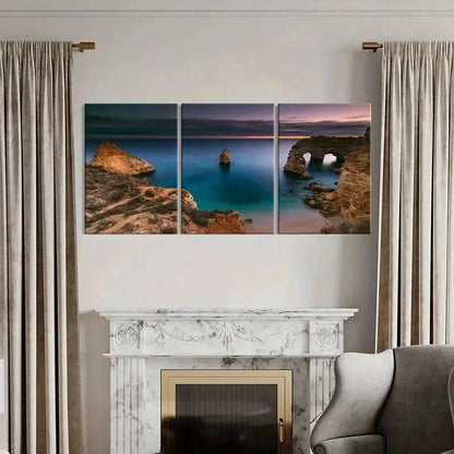 3pcs Portuguese Navy Beach Sea Modern Wall Art Set Canvas Framed 40x60cm - High Quality Print 100% Australian Made Wall Canvas Ready to Hang