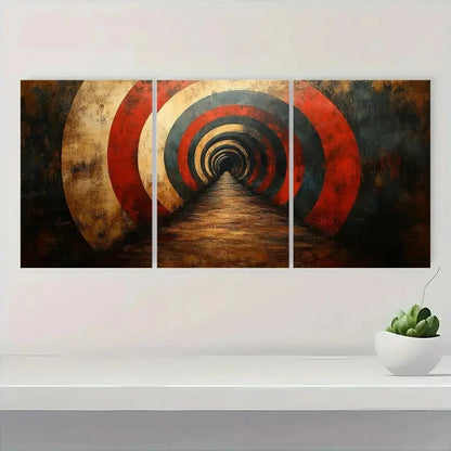 3pcs Geometric Vortex Abstract Metal Print Ready to Hang Art