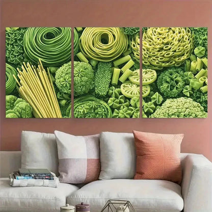 3pcs Retro Italian Food Spaghetti Perfect  Wall Art Set Canvas Framed 60x90cm - High Quality Print 100% Australian Made Wall Canvas Ready to Hang