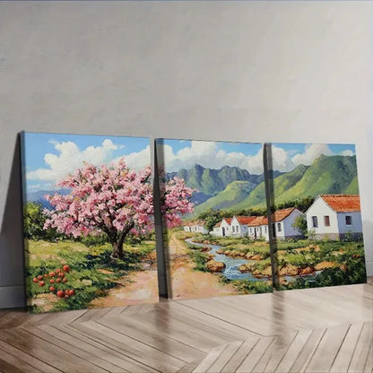 3pcs Deco Cherry Blossom Wall Art Canvas Unframed - High Quality Print 100% Australian Made Wall Canvas