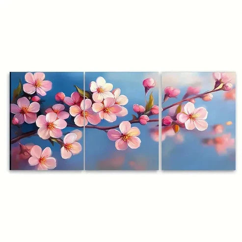 3pcs Blossom Flowers Art Ready Wall Art Set Canvas Unframed - High Quality Print 100% Australian Made Wall Canvas