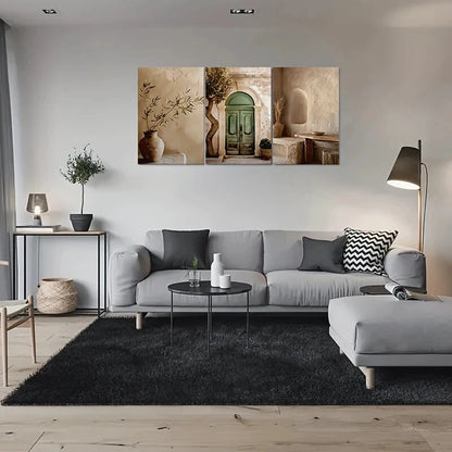 3pcs Vintage Mediterranean Olive Branch Metal Print Ready to Hang Art