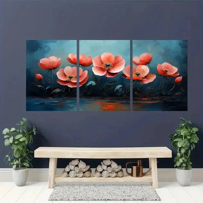 3pcs Pink Flower Handicrafts Decoration Wall Art Set Canvas Framed 40x60cm - High Quality Print 100% Australian Made Wall Canvas Ready to Hang