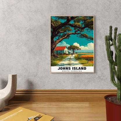 John Island Carolina Coastal Charm Beautiful Travel Poster Print Wall Art
