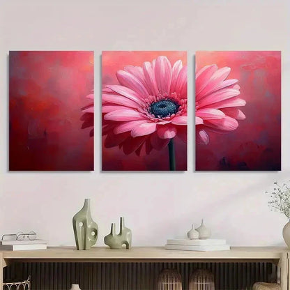 3pcs Pink Daisy Vibrant Floral Décor Perfect Wall Art Set Canvas Framed 40x60cm - High Quality Print 100% Australian Made Wall Canvas Ready to Hang