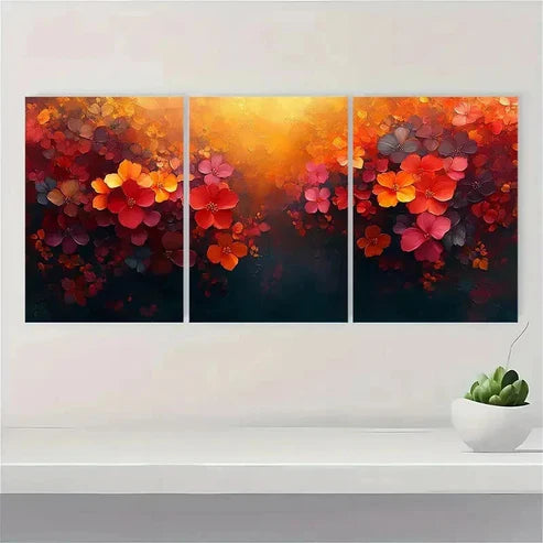 3pcs Autumn Floral Abstract Print TU Wall Art Set Canvas Unframed - High Quality Print 100% Australian Made Wall Canvas