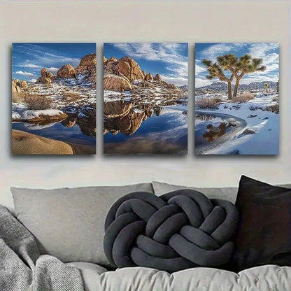 3pcs Winter Desert Oasis Wall Art Canvas Unframed - High Quality Print 100% Australian Made Wall Canvas