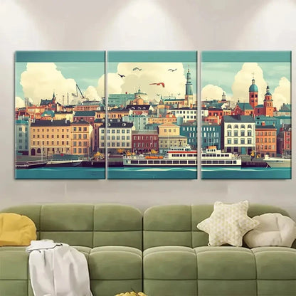 3pcs Featuring Iconic Landmarks & Scenic Metal Print Ready to Hang Art