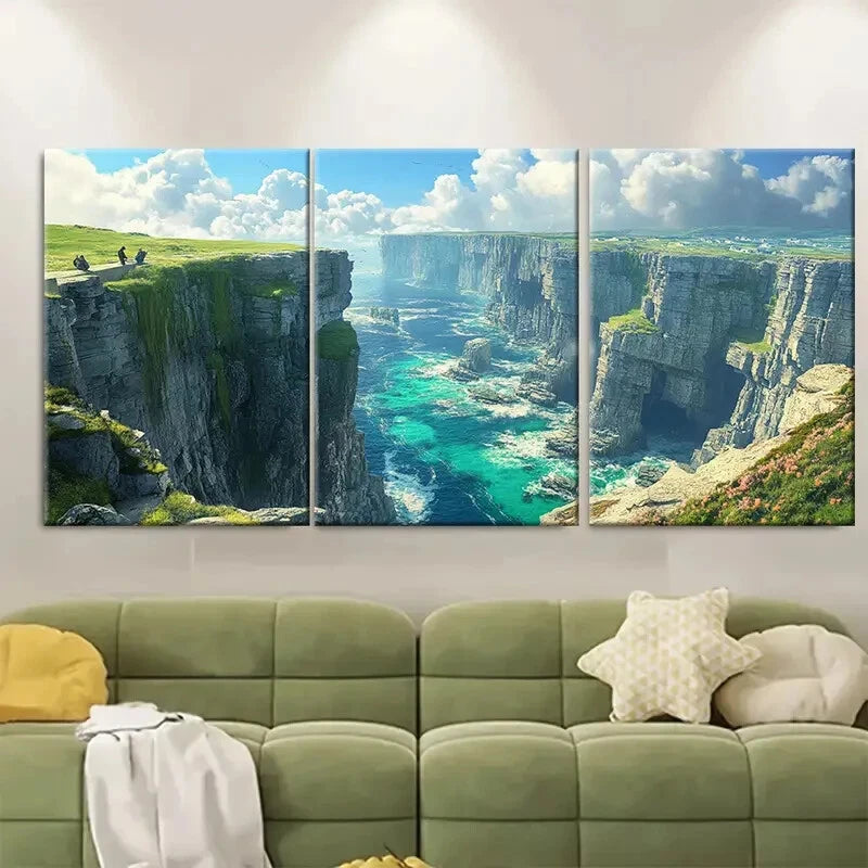 3pcs Aran Islands Ireland Landscape Metal Print Ready to Hang Art