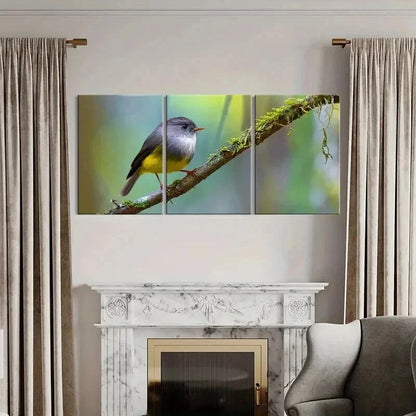 3pcs Tiny Bird On A Small Branch Decoration Wall Art Set Canvas Framed 40x60cm - High Quality Print 100% Australian Made Wall Canvas Ready to Hang