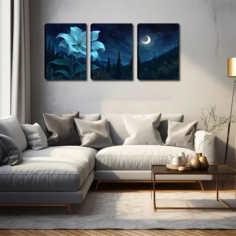 3pcs Floral & Forest Scenes Décor Perfect Wall Art Set Canvas Framed 40x60cm - High Quality Print 100% Australian Made Wall Canvas Ready to Hang