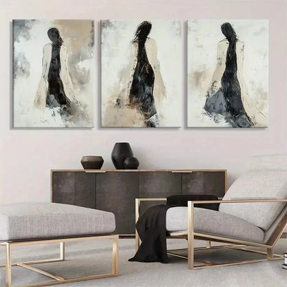 3pcs Elegant Abstract Woman Brushstrokes Perfect Wall Art Set Canvas Framed 40x60cm - High Quality Print 100% Australian Made Wall Canvas Ready to Hang