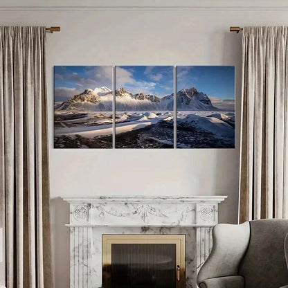 3pcs Snow Mountains Natural Landscape Wall Art Set Canvas Framed 40x60cm - High Quality Print 100% Australian Made Wall Canvas Ready to Hang