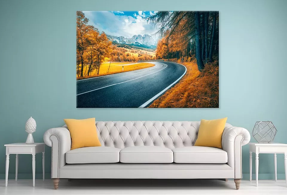 Beautiful Orange Tree Pathway Wall Art Decor 100% Australian Made