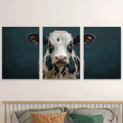 3pcs Holstein Friesian Cow Design Metal Print Ready to Hang Art
