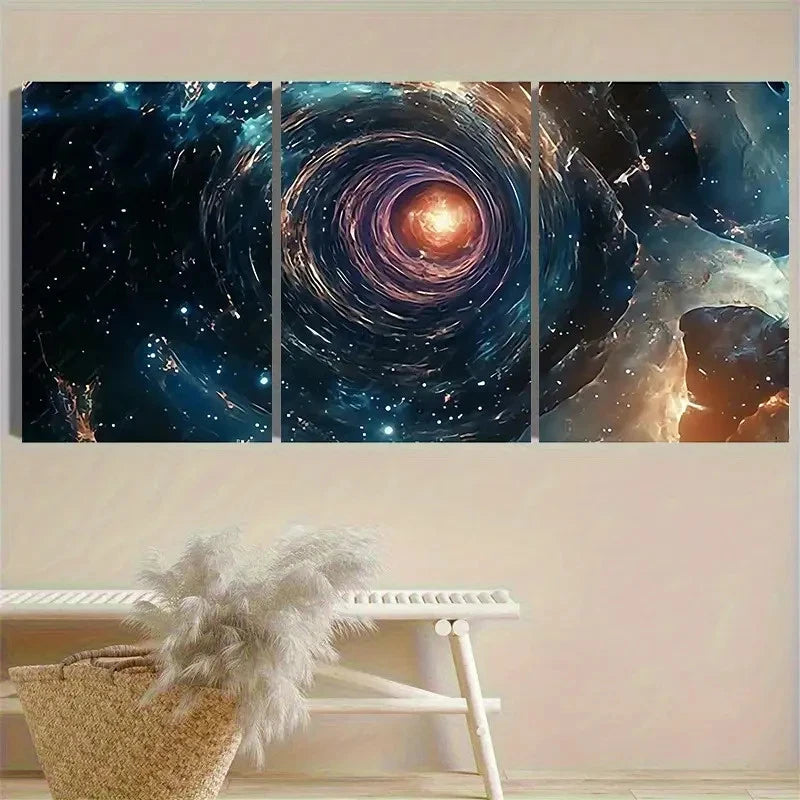 3pcs Cosmic for galaxy And Starfield Wall Art Set Canvas Framed 50x70cm - High Quality Print 100% Australian Made Wall Canvas Ready to Hang