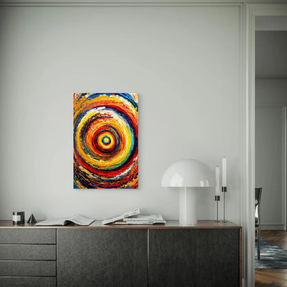Vibrant Circular Abstract 60x90cm Metal Print Ready to Hang