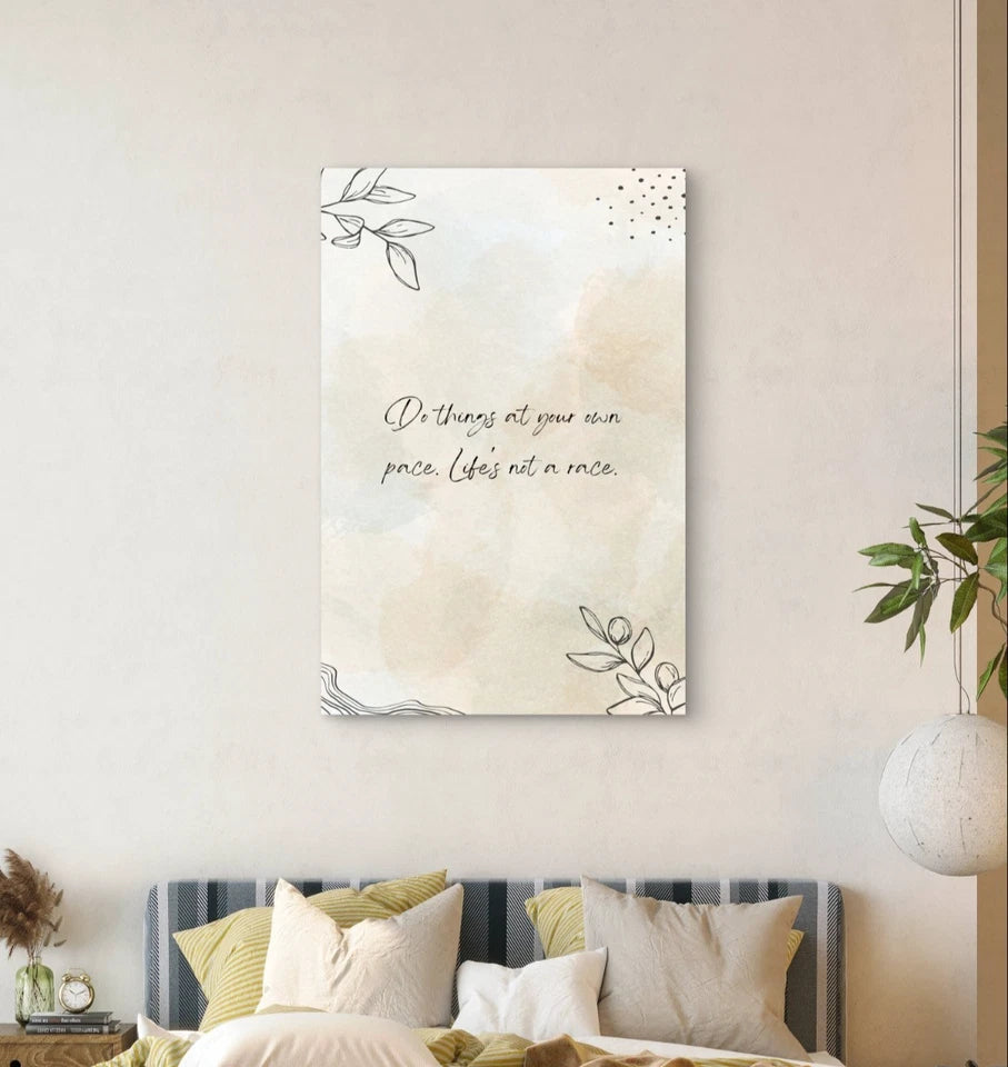 Minimalist Inspirational Quote Neutral Beige 40x60cm Metal Print Ready to Hang