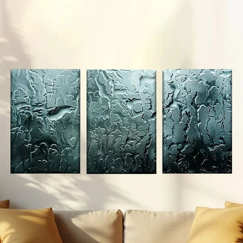 3pcs Interesting Window Dew Drops Wall Art Canvas Unframed - High Quality Print 100% Australian Made Wall Canvas