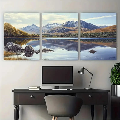 3pcs Nature Lake Beautiful Artwork Perfect Wall Art Set Canvas Framed 40x60cm - High Quality Print 100% Australian Made Wall Canvas Ready to Hang