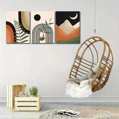 3pcs Minimalist Geometric Wall Art Set Canvas Framed 40x60cm - High Quality Print 100% Australian Made Wall Canvas Ready to Hang