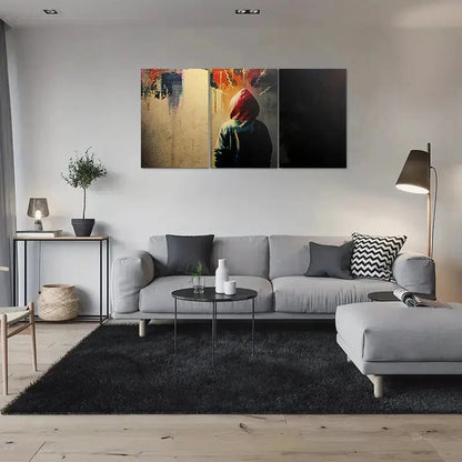 3pcs Figure with Urban Sprinkles Metal Print Ready to Hang Art