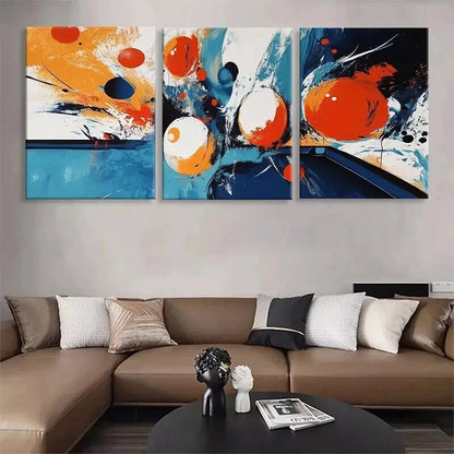 3pcs Modern Abstract Color Orange Blue Perfect Wall Art Set Canvas Framed 40x60cm - High Quality Print 100% Australian Made Wall Canvas Ready to Hang
