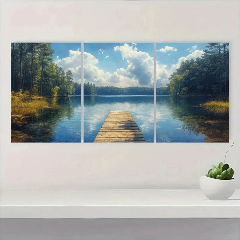 3pcs Georgia Serene Scenery Clouds Metal Print Ready to Hang Art