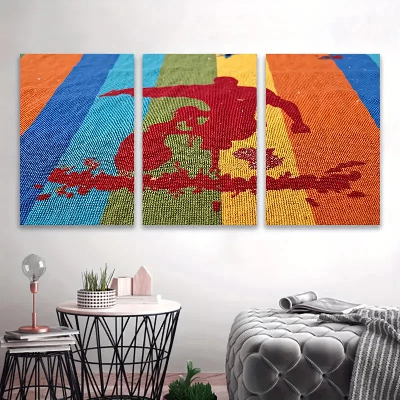 3pcs Colorful Towels Painting Wall Art Set Canvas Framed 50x70cm - High Quality Print 100% Australian Made Wall Canvas Ready to Hang