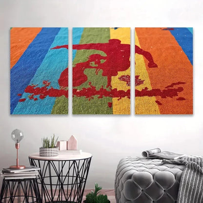 3pcs Colorful Towels Painting Wall Art Set Canvas Framed 50x70cm - High Quality Print 100% Australian Made Wall Canvas Ready to Hang
