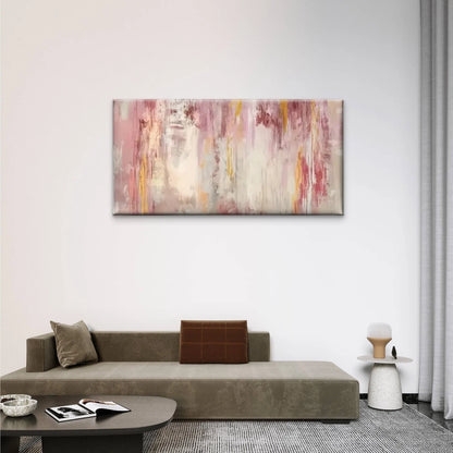 Pink Yellow Stripes Wall Art Canvas Office Home Room Framed 120x60cm