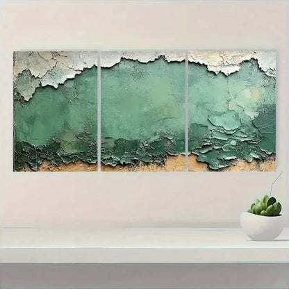 3pcs Wabi Sabi Green Abstract Wall Art Set Canvas Unframed – High Quality Print 100% Australian Made Wall Canvas