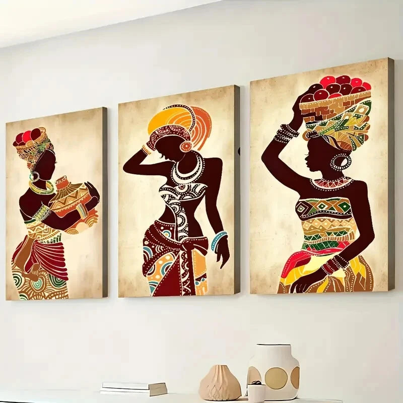 3pcs Colorful Abstract Women Beauty Perfect Wall Art Set Canvas Framed 40x60cm - High Quality Print 100% Australian Made Wall Canvas Ready to Hang