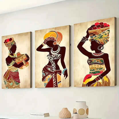 3pcs Colorful Abstract Women Beauty Perfect Wall Art Set Canvas Framed 40x60cm - High Quality Print 100% Australian Made Wall Canvas Ready to Hang