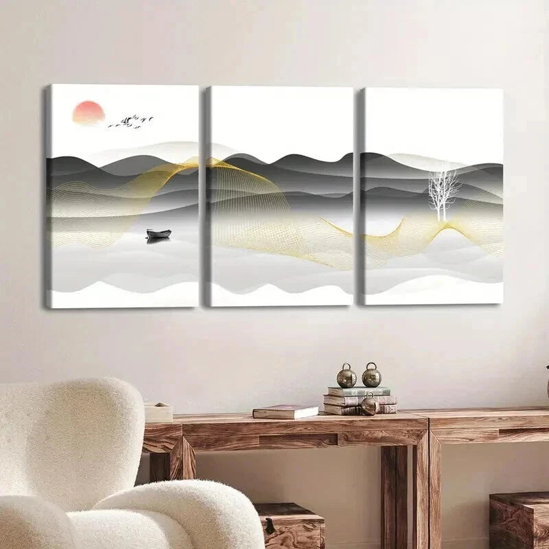 3pcs Contemporary Artwork Odorless Perfect Wall Art Set Canvas Framed 40x60cm - High Quality Print 100% Australian Made Wall Canvas Ready to Hang