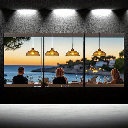 3pcs Chandelier Sunset Hanging Lamps Metal Print Ready to Hang Art