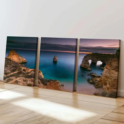 3pcs Portuguese Navy Beach Sea Modern Wall Art Set Canvas Framed 40x60cm - High Quality Print 100% Australian Made Wall Canvas Ready to Hang