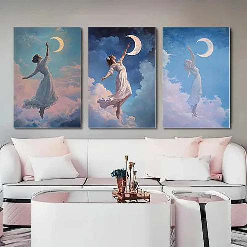 3pcs Funky woman Kitchen Dorm Wall Art Set Canvas Unframed - High Quality Print 100% Australian Made Wall Canvas