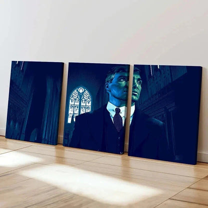 3pcs Thomas Shelby Movie Character Dark Style Wall Art Set Canvas Framed 40x60cm - High Quality Print 100% Australian Made Wall Canvas Ready to Hang