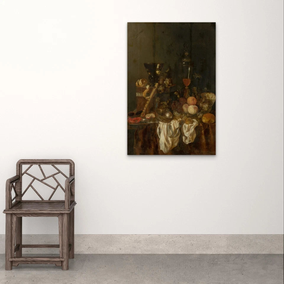 Classical Still Life Fruit Painting 40x60cm Metal Print Ready to Hang