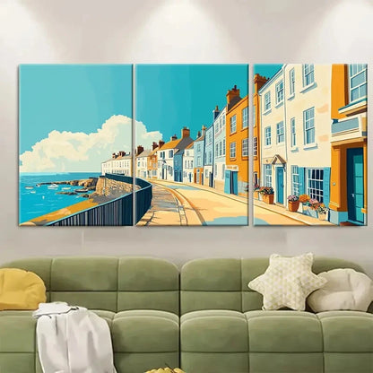3pcs Penzance Cornwall Coastal Adventure Metal Print Ready to Hang Art