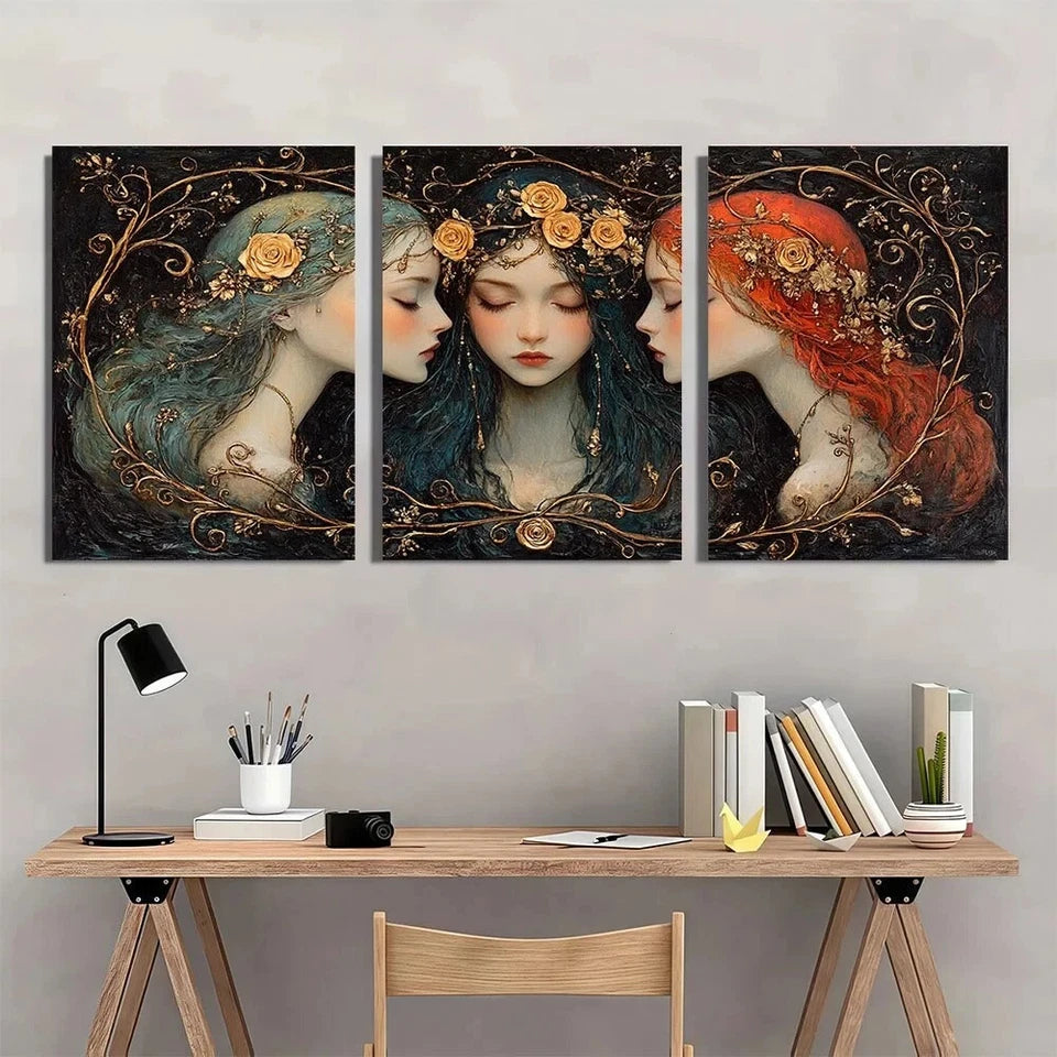 3pcs A Dark Fantasy Goddesses Hecate Metal Print Ready to Hang Art