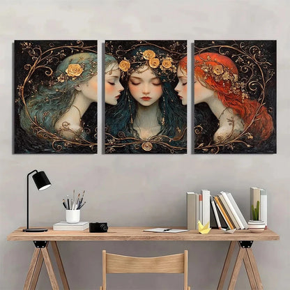3pcs A Dark Fantasy Goddesses Hecate Metal Print Ready to Hang Art