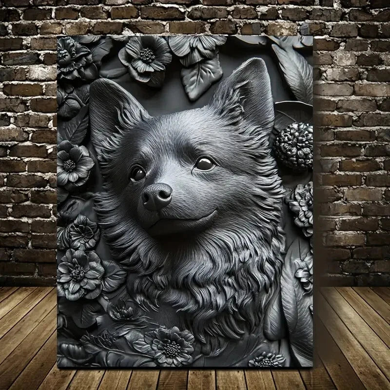 Featuring Simon Among Flower Painting 40x60cm Metal Print Ready to Hang