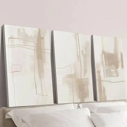 3pcs Abstract Geometric Golden Line Outline Wall Art Set Canvas Unframed - High Quality Print 100% Australian Made Wall Canvas