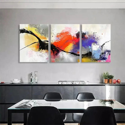 3pcs Colorful Abstract Expressionist Perfect Wall Art Set Canvas Framed 40x60cm - High Quality Print 100% Australian Made Wall Canvas Ready to Hang