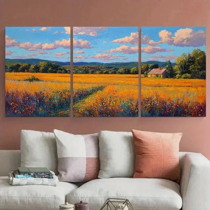 3pcs Rustic Sunset Countryside Nature Perfect Wall Art Set Canvas Framed 40x60cm - High Quality Print 100% Australian Made Wall Canvas Ready to Hang