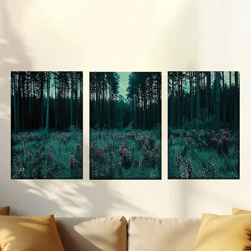 3pcs Dark and spooky forest Wall Art Canvas Unframed - High Quality Print 100% Australian Made Wall Canvas